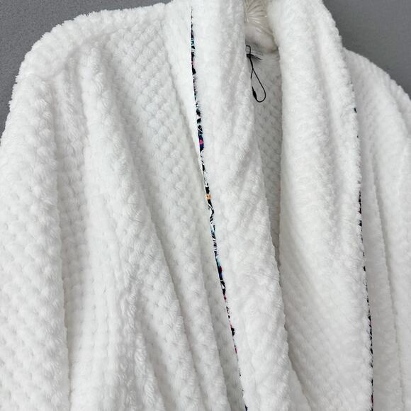 Vera Bradley Plush Fleece Long Spa Bathrobe with Decorative Trim Cozy Comfort - Picture 5 of 10